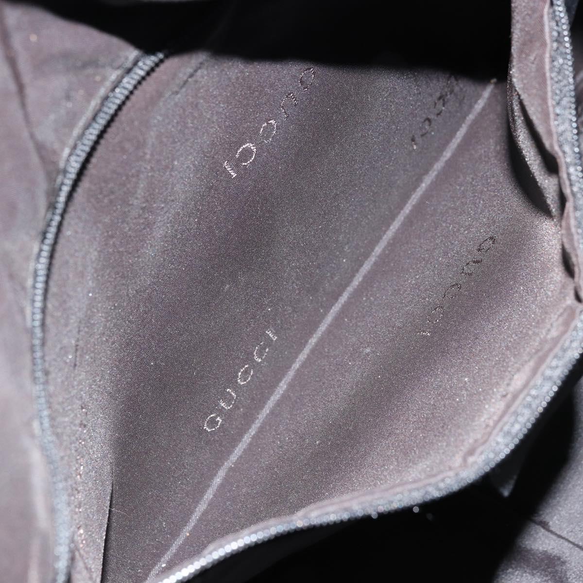 GUCCI Bamboo Shoulder Bag Nylon Black Silver 001 1577 Auth bs34590