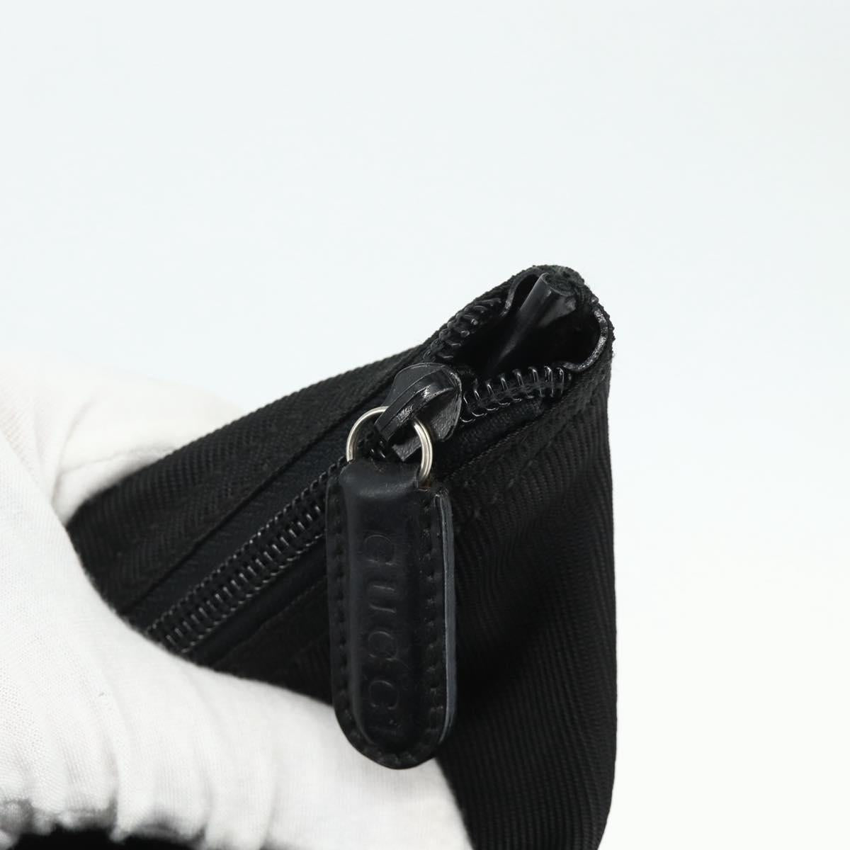 GUCCI Bamboo Hand Bag Nylon Black Silver 002 2854 0412 5 Auth bs34591
