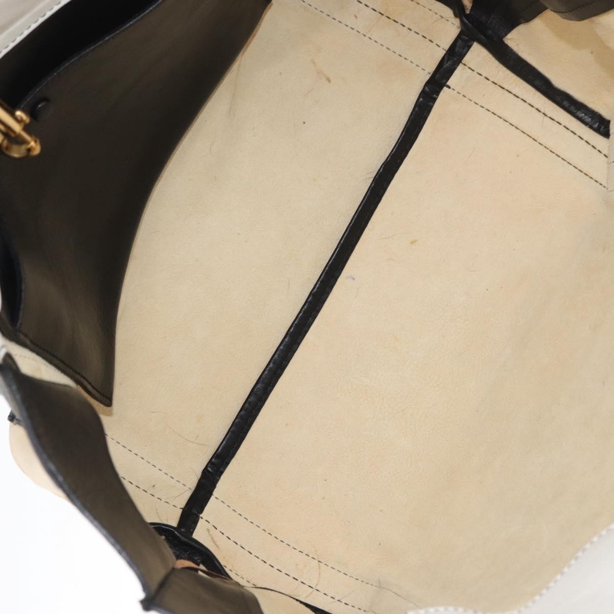 Chloe Tote Bag Leather Beige Gold Auth bs34598A