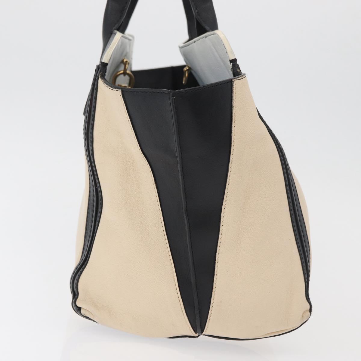 Chloe Tote Bag Leather Beige Gold Auth bs34598A