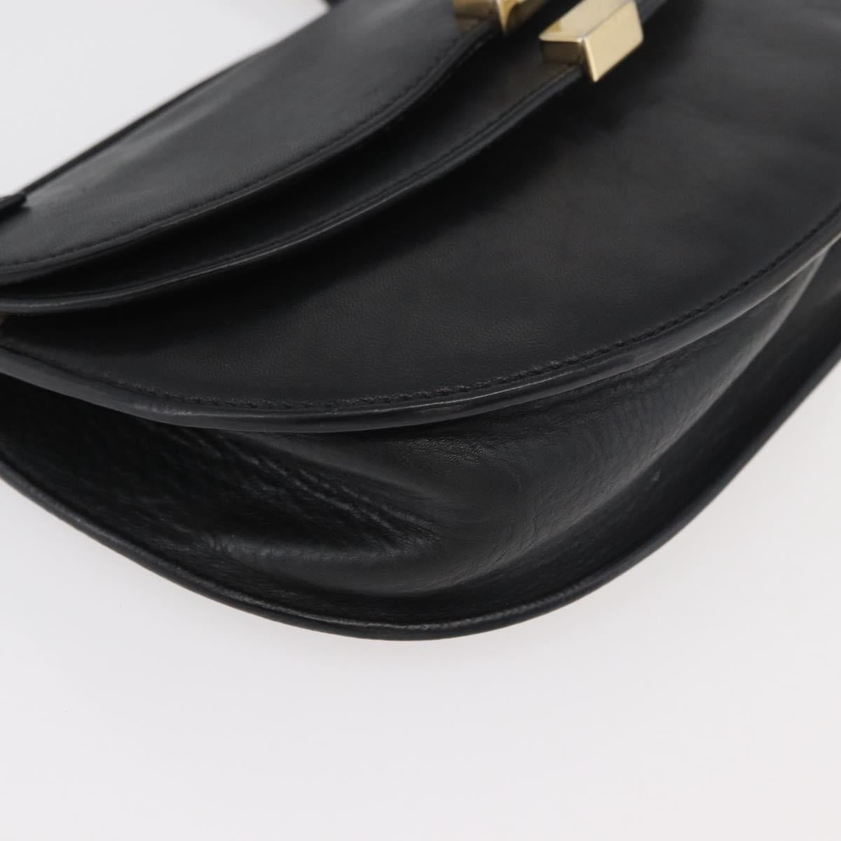 Chloe Shoulder Bag Leather Black Gold Auth bs34599