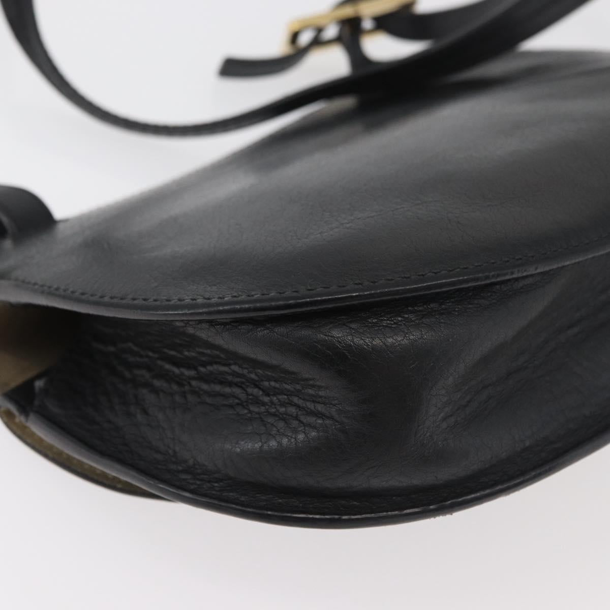 Chloe Shoulder Bag Leather Black Gold Auth bs34599