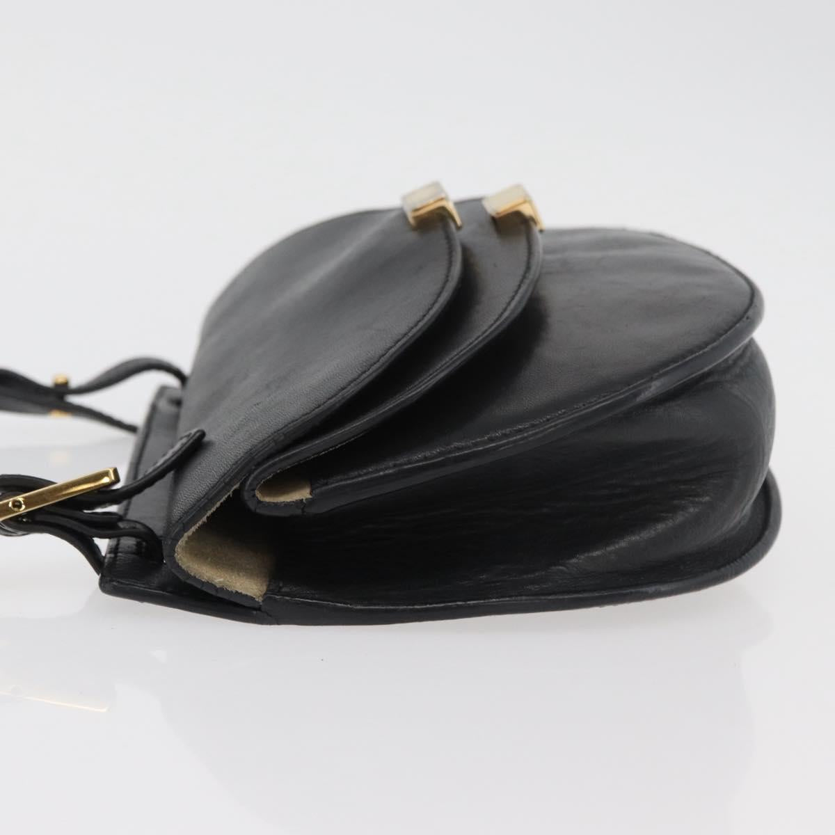 Chloe Shoulder Bag Leather Black Gold Auth bs34599