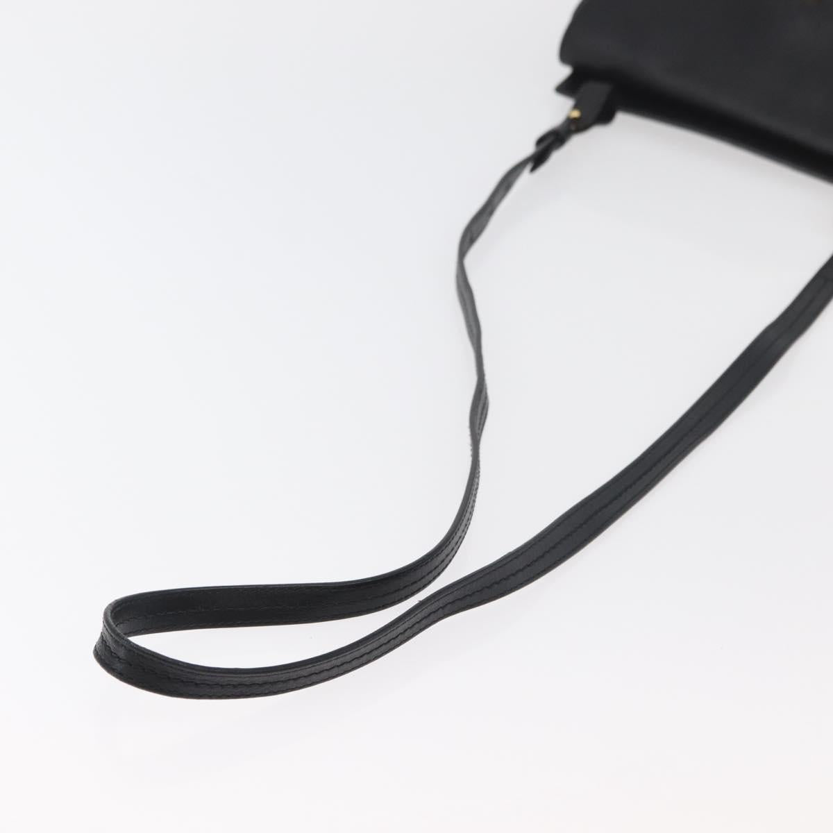 Chloe Shoulder Bag Leather Black Gold Auth bs34599
