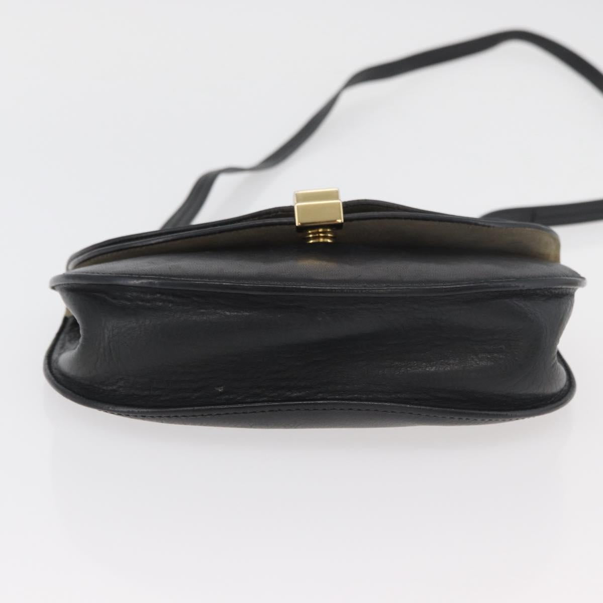 Chloe Shoulder Bag Leather Black Gold Auth bs34599