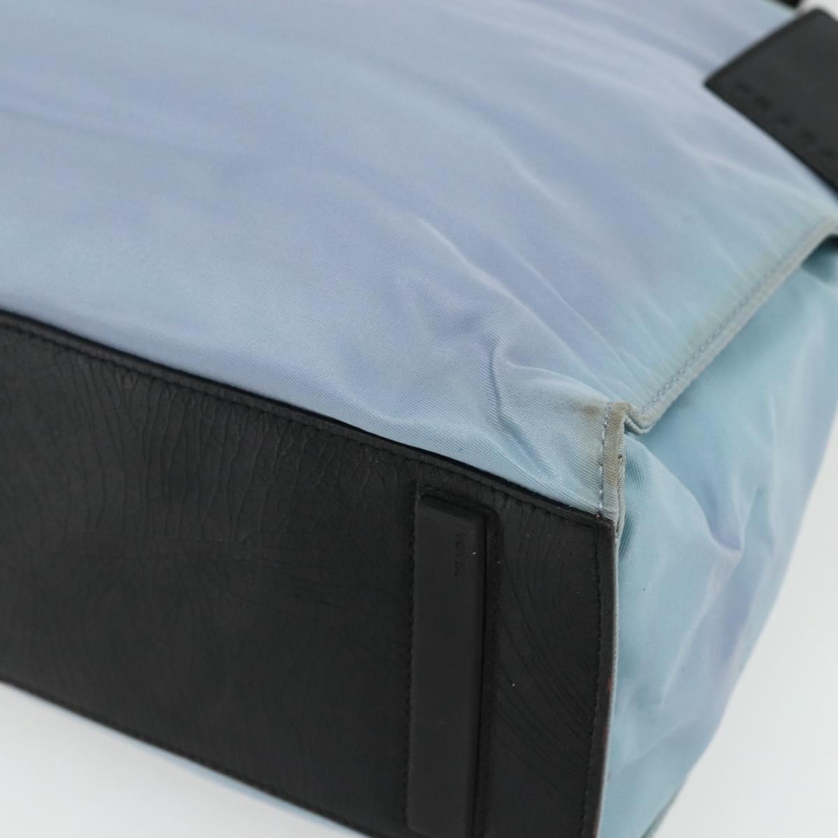 PRADA Tote Bag Nylon Light Blue Silver Auth bs34601