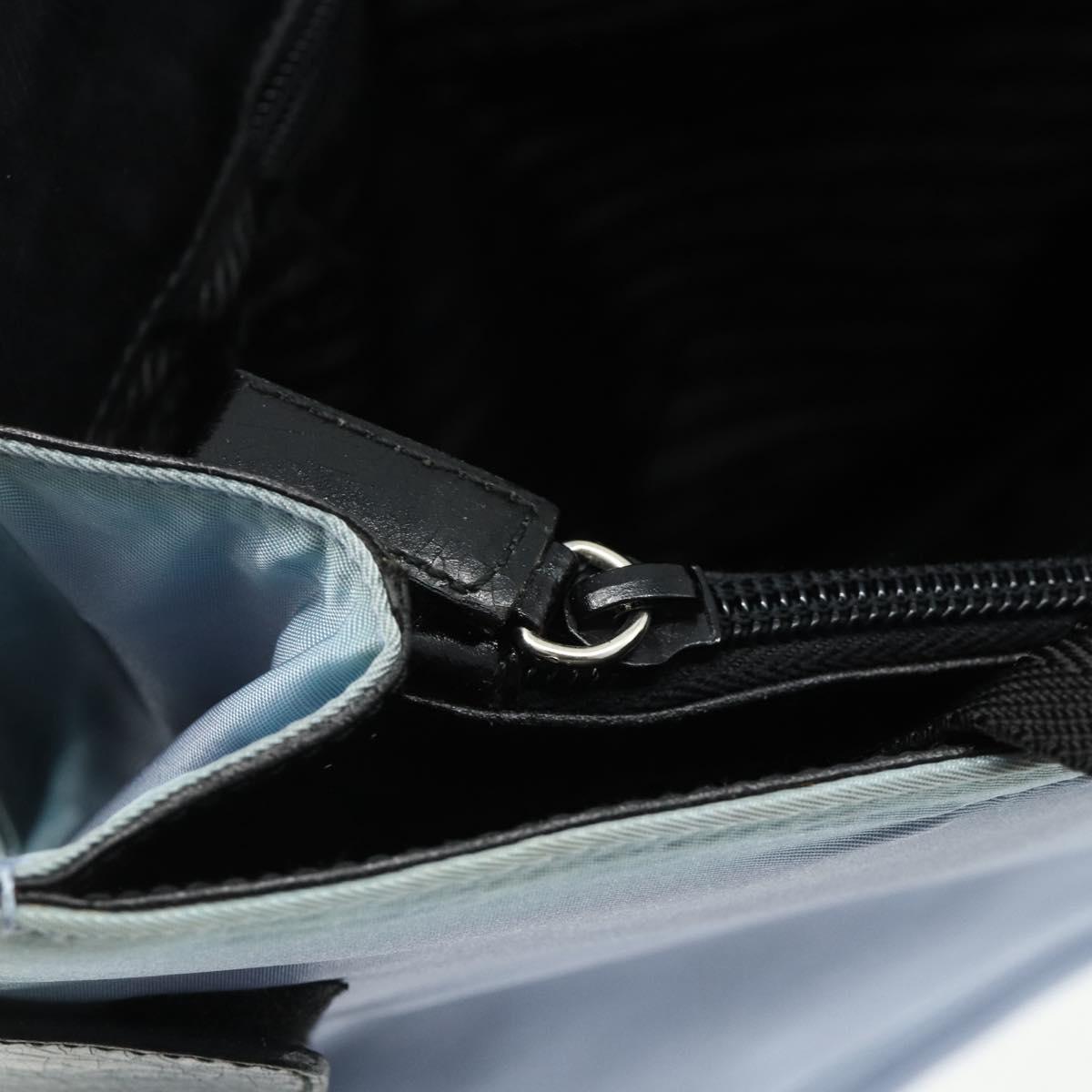 PRADA Tote Bag Nylon Light Blue Silver Auth bs34601