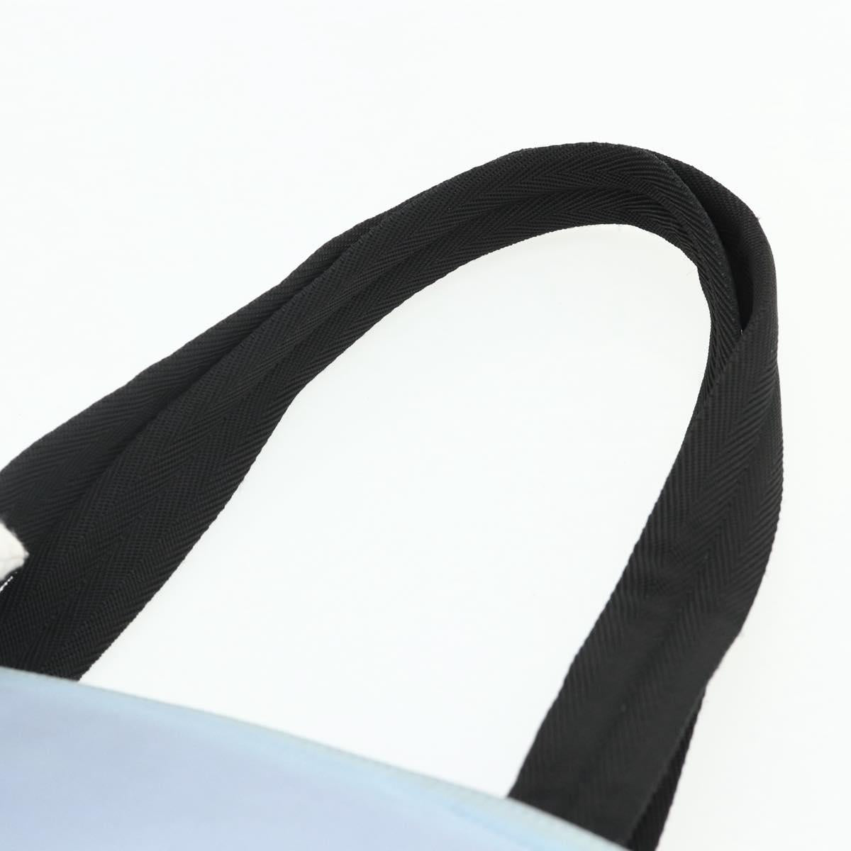PRADA Tote Bag Nylon Light Blue Silver Auth bs34601