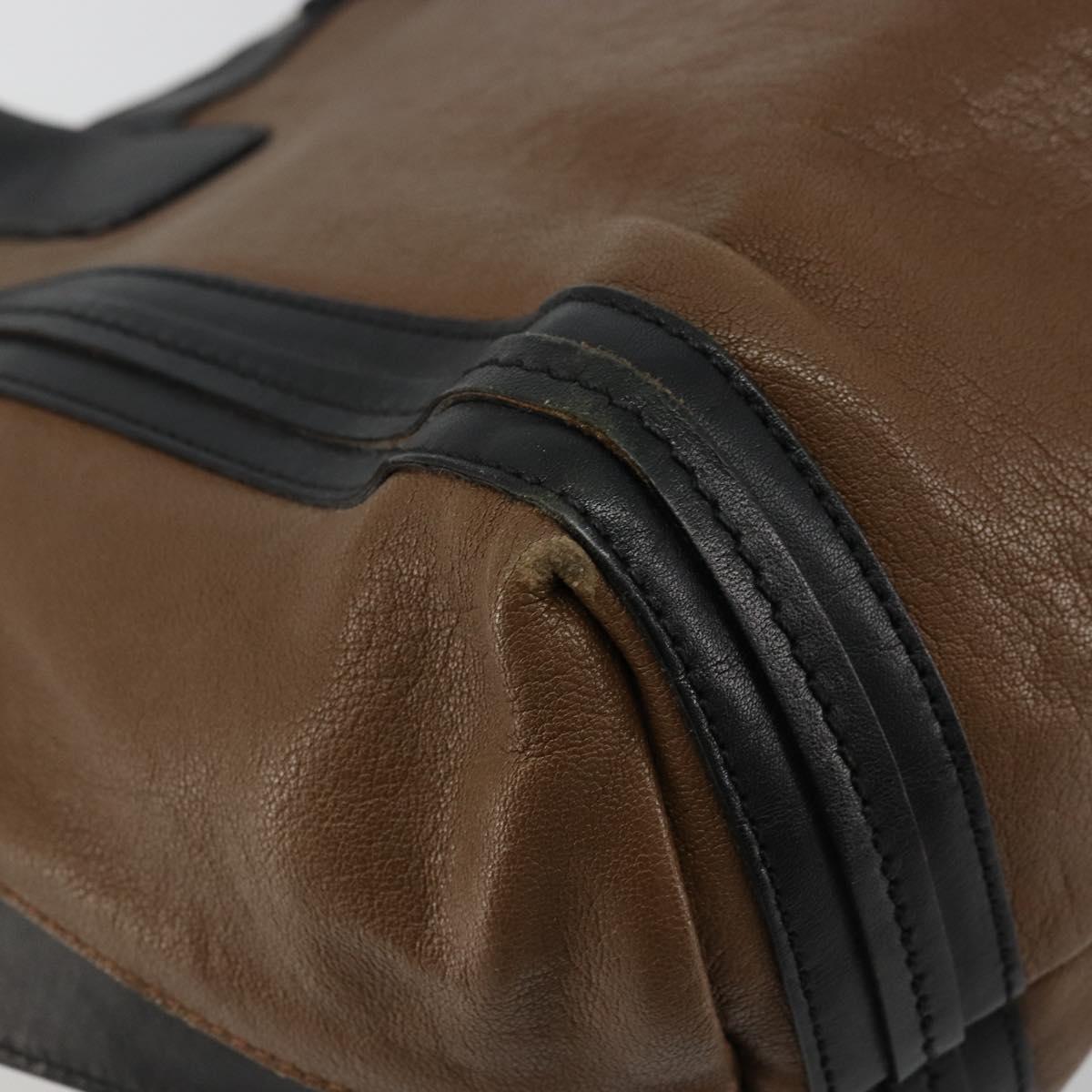 Chloe Tote Bag Leather Brown Gold Auth bs34603