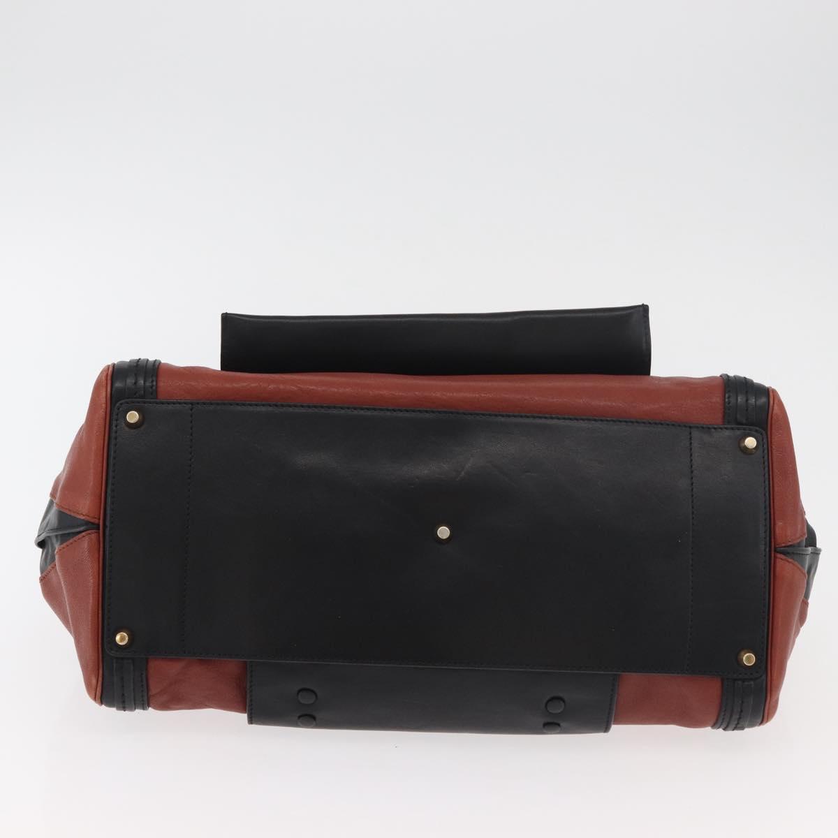 Chloe Hand Bag Leather 2way Brown Gold Auth bs34604A
