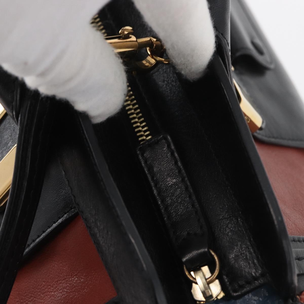 Chloe Hand Bag Leather 2way Brown Gold Auth bs34604A
