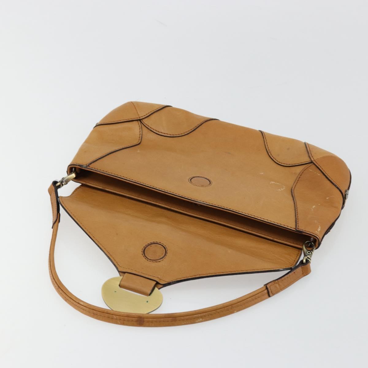 Chloe Shoulder Bag Leather Beige Gold Auth bs34605