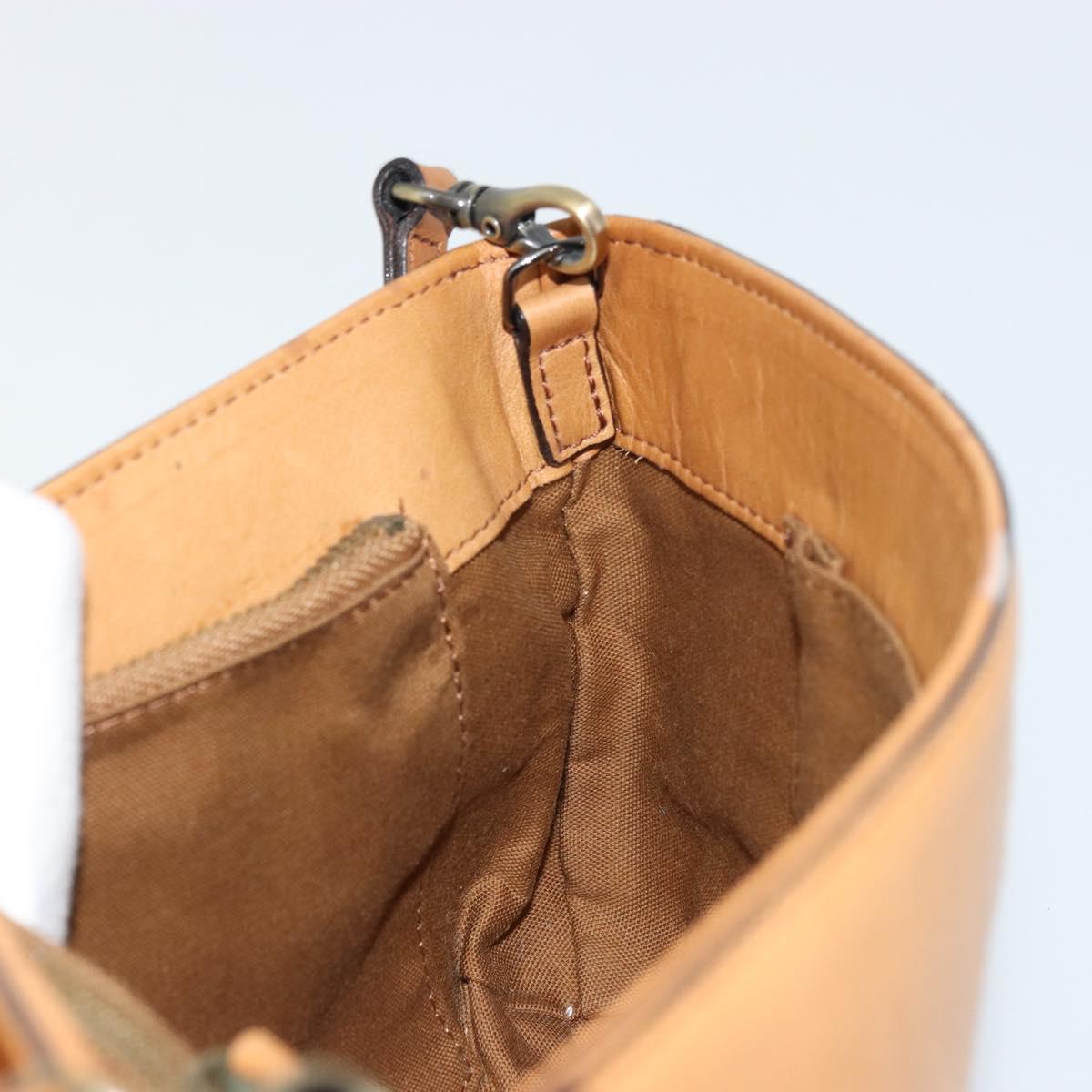 Chloe Shoulder Bag Leather Beige Gold Auth bs34605