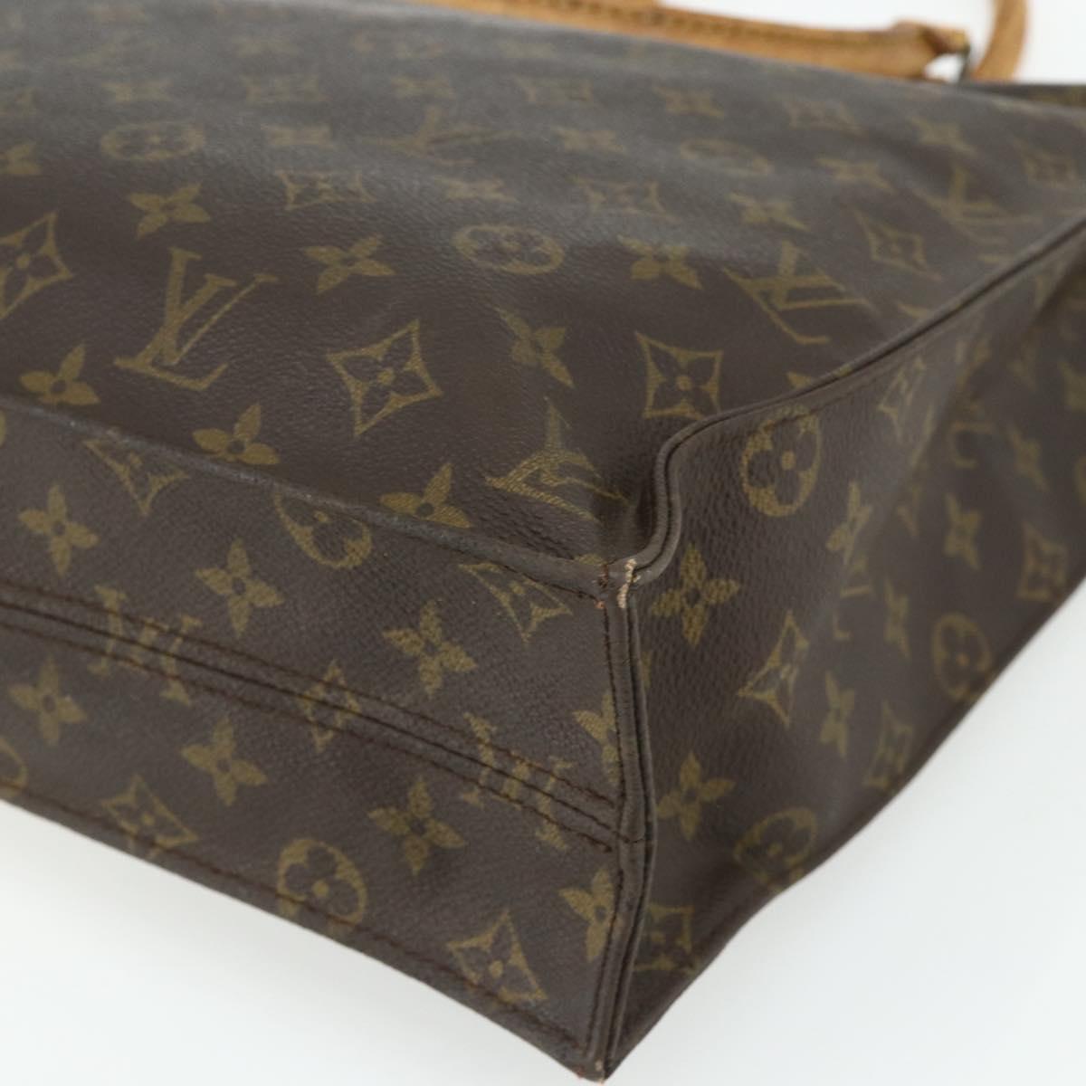 LOUIS VUITTON Monogram Sac Plat Hand Bag M51140 LV Auth bs34613