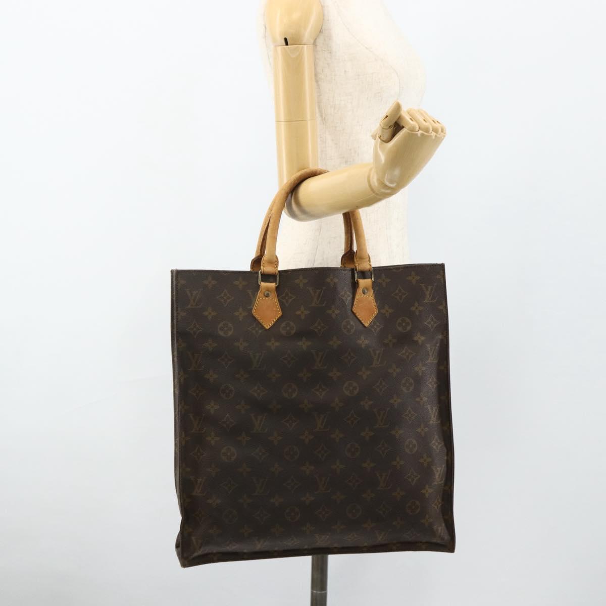 LOUIS VUITTON Monogram Sac Plat Hand Bag M51140 LV Auth bs34613