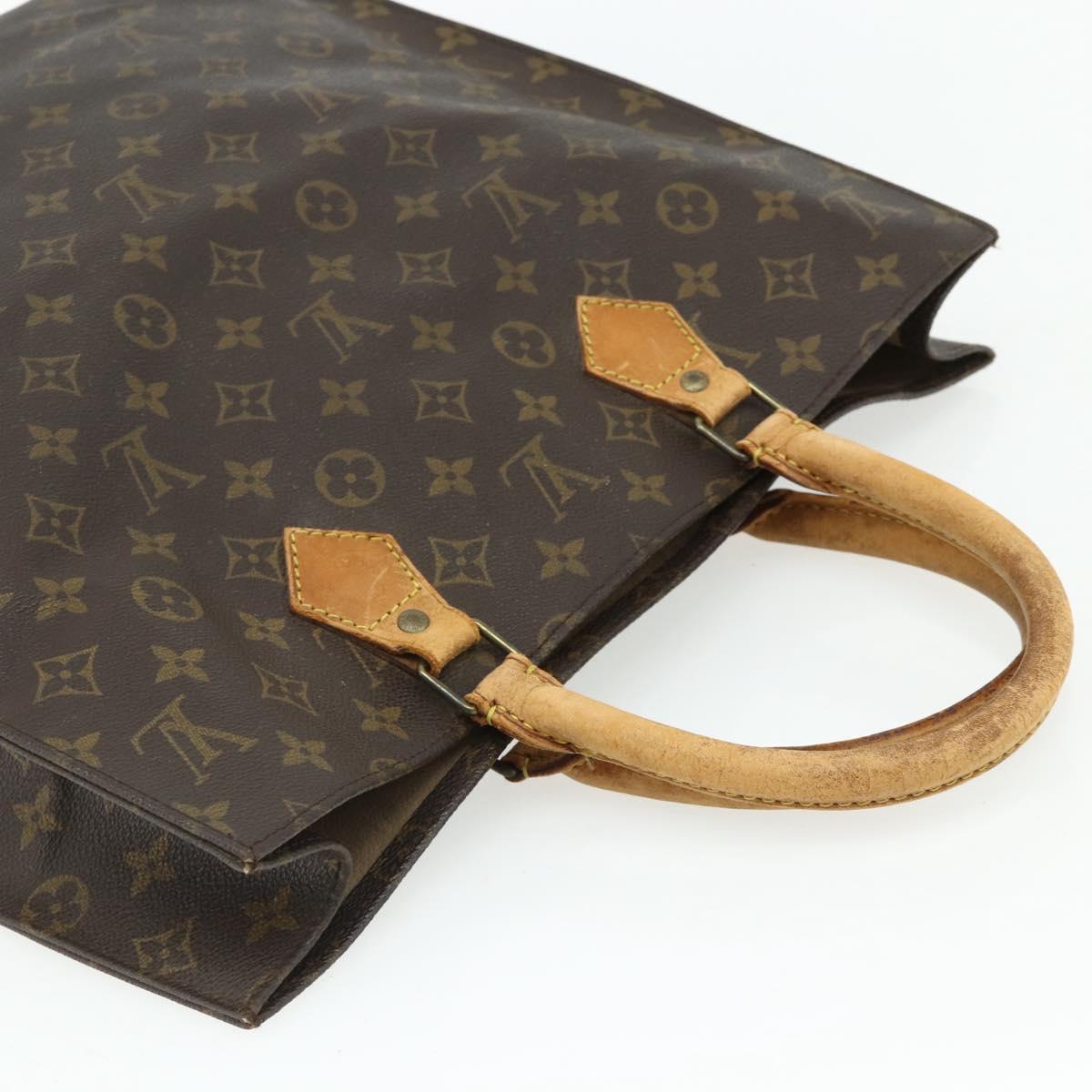 LOUIS VUITTON Monogram Sac Plat Hand Bag M51140 LV Auth bs34613