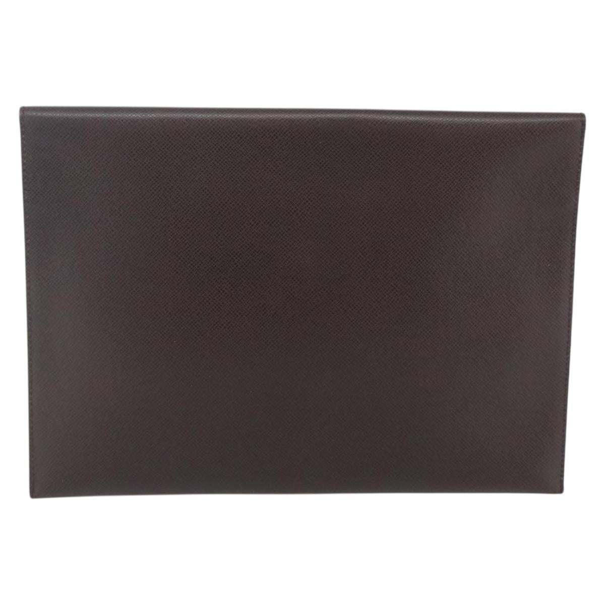 LOUIS VUITTON Taiga Document Case Acajou M99087 LV Auth bs34620
