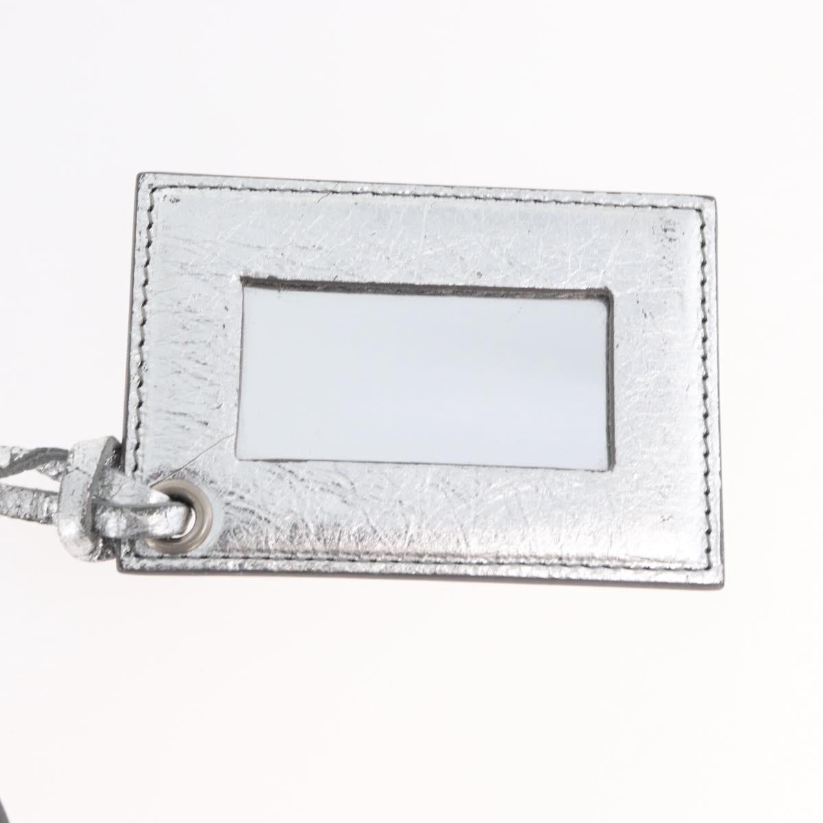 BALENCIAGA Paper Zip Around Hand Bag Leather 2way Silver 370926 Auth bs34624A