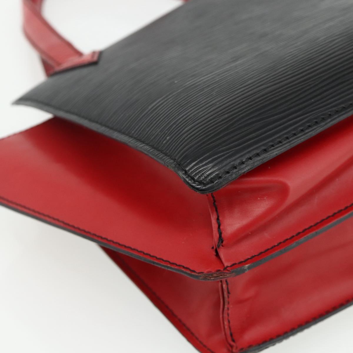 LOUIS VUITTON Epi Bicolor Varenne Hand Bag Black Red M52387 LV Auth bs34633