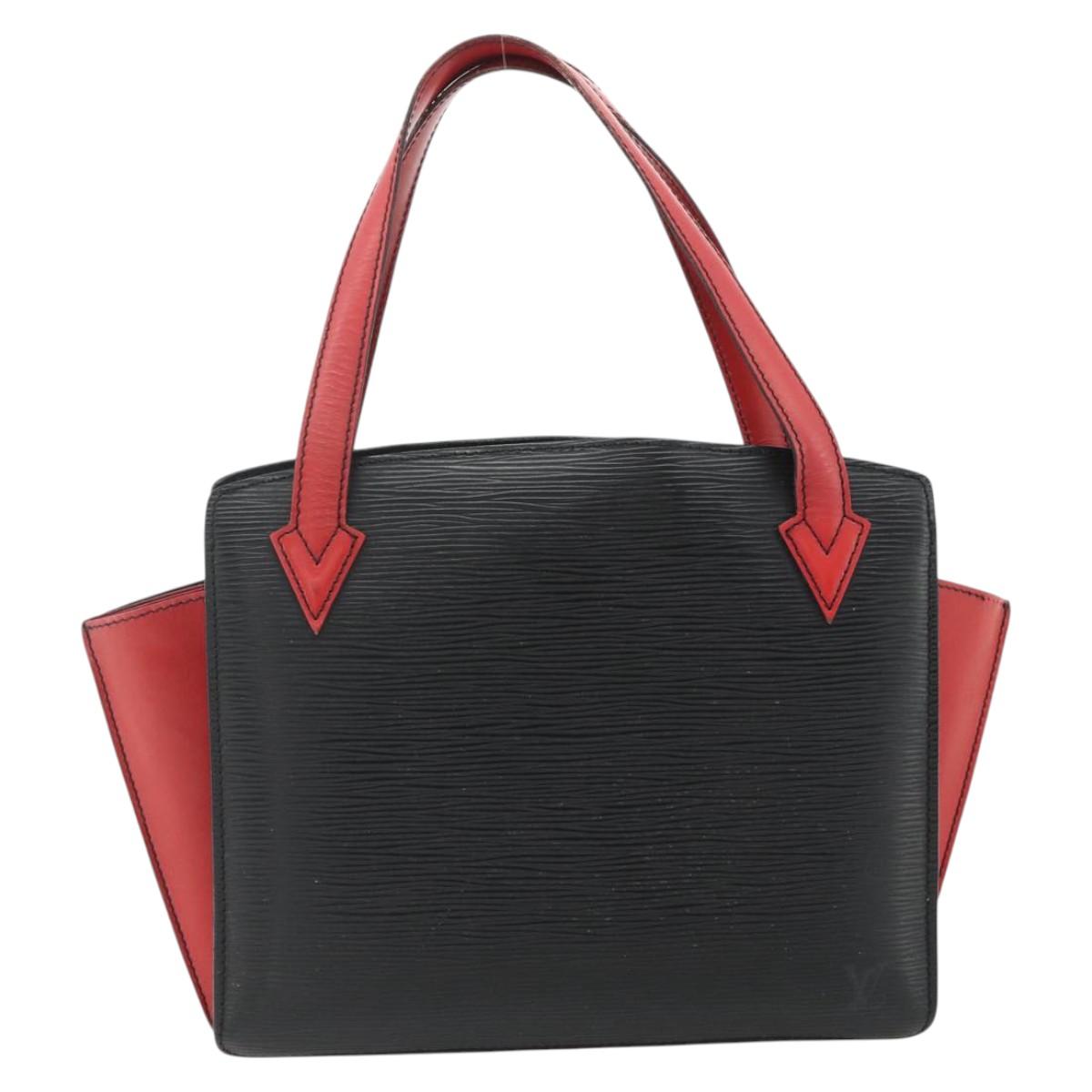 LOUIS VUITTON Epi Bicolor Varenne Hand Bag Black Red M52387 LV Auth bs34633