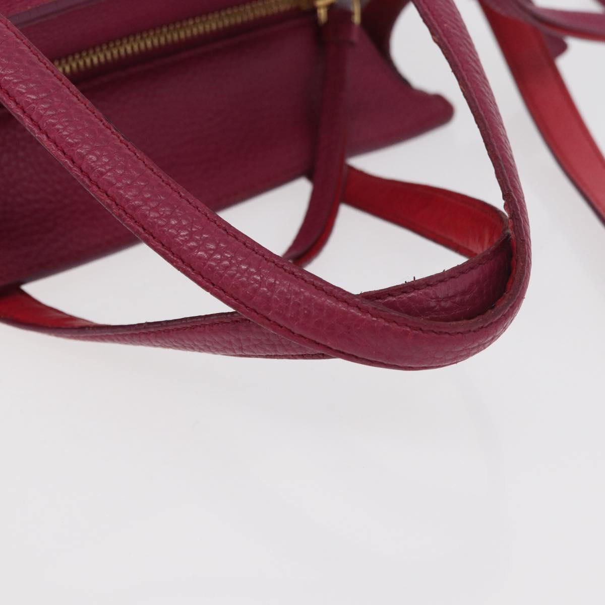 Salvatore Ferragamo Gancini Hand Bag Leather 2way Purple Gold Auth bs34636