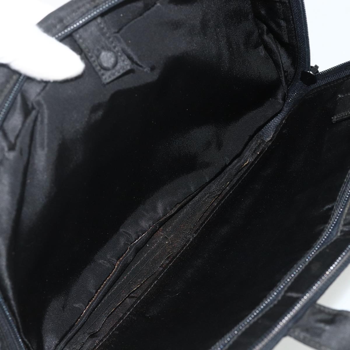 PRADA Hand Bag Nylon Black Silver Auth bs34638