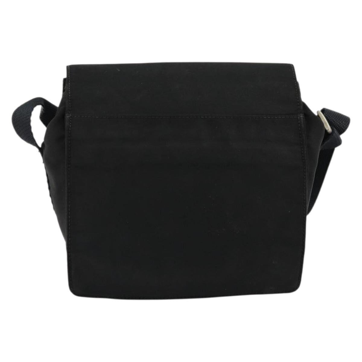 PRADA Shoulder Bag Nylon Black Silver Auth bs34639