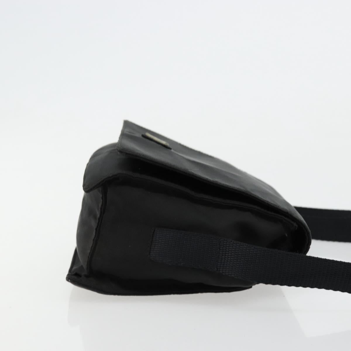 PRADA Shoulder Bag Nylon Black Silver Auth bs34639