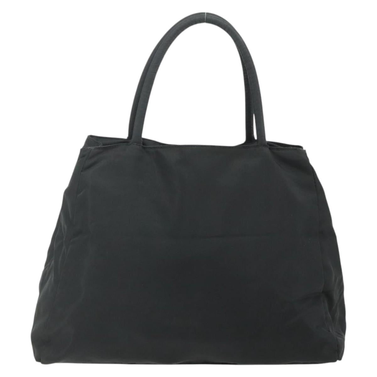 PRADA Hand Bag Nylon Black Silver Auth bs34642