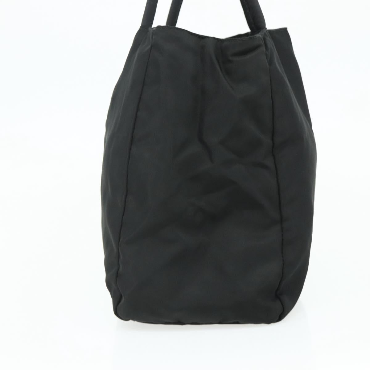PRADA Hand Bag Nylon Black Silver Auth bs34642