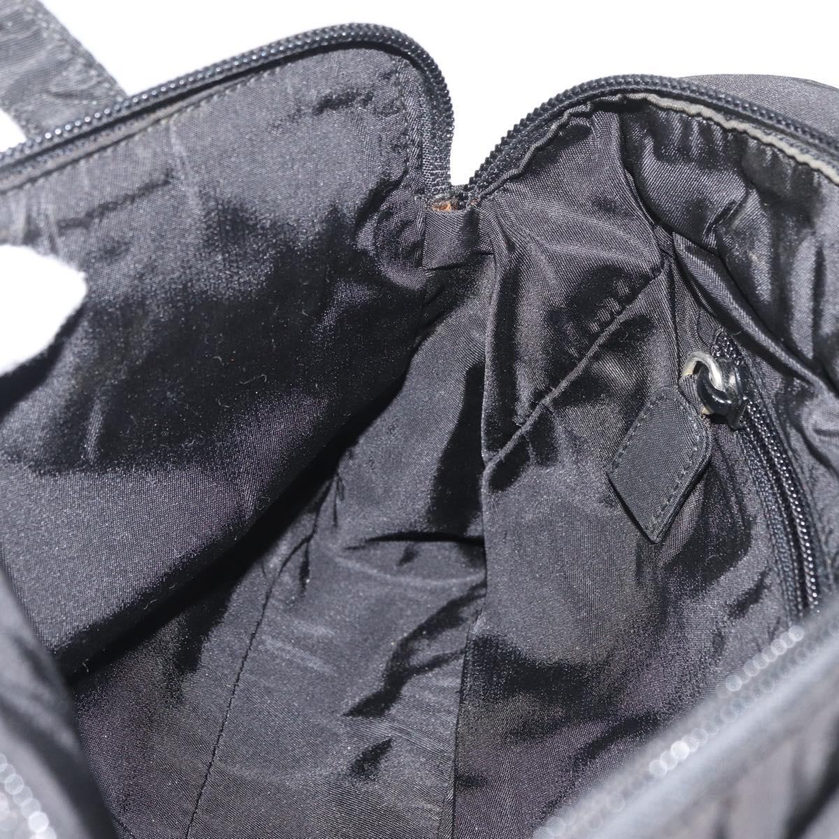 PRADA Hand Bag Nylon Black Silver Auth bs34643A