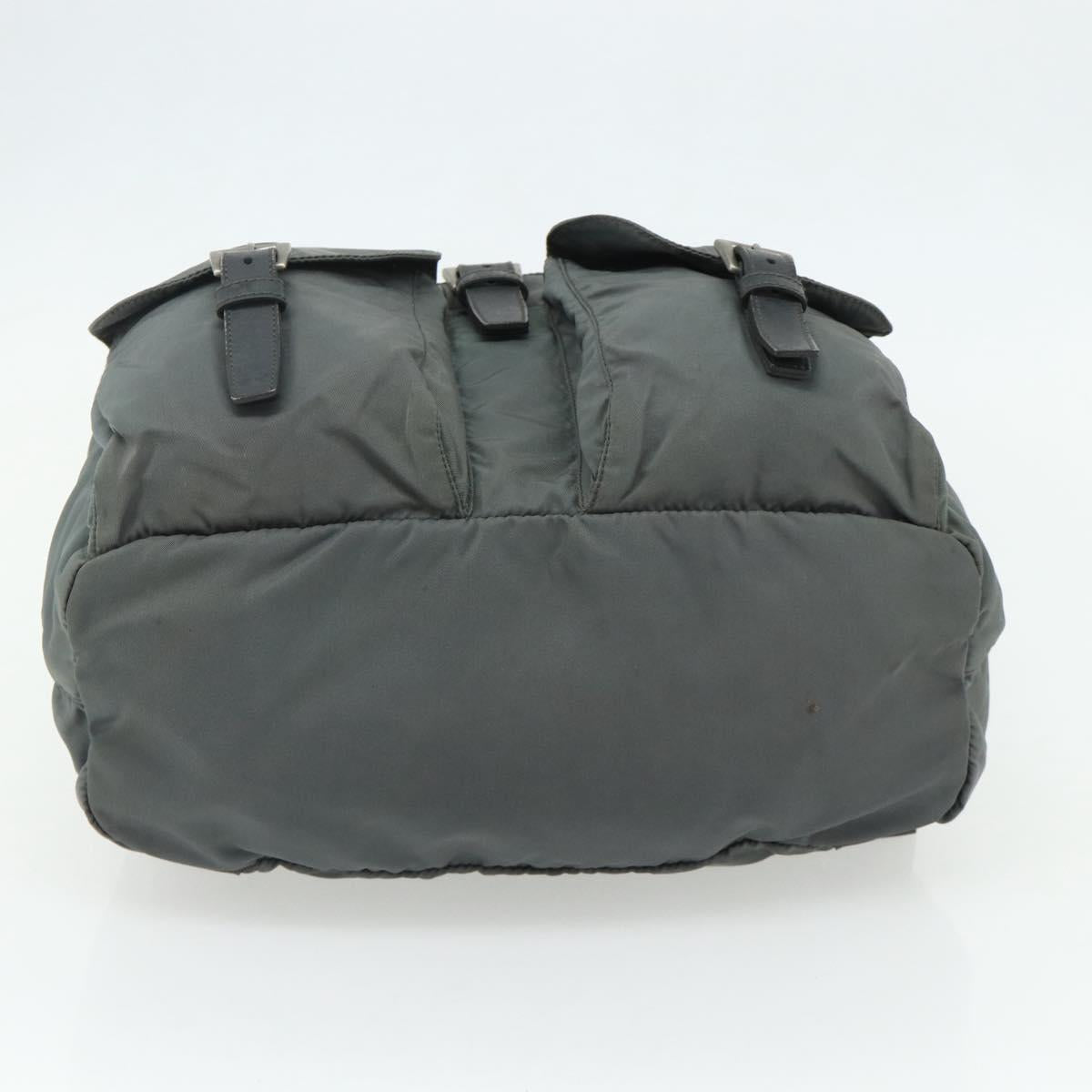 PRADA Backpack Nylon Gray Silver Auth bs34650