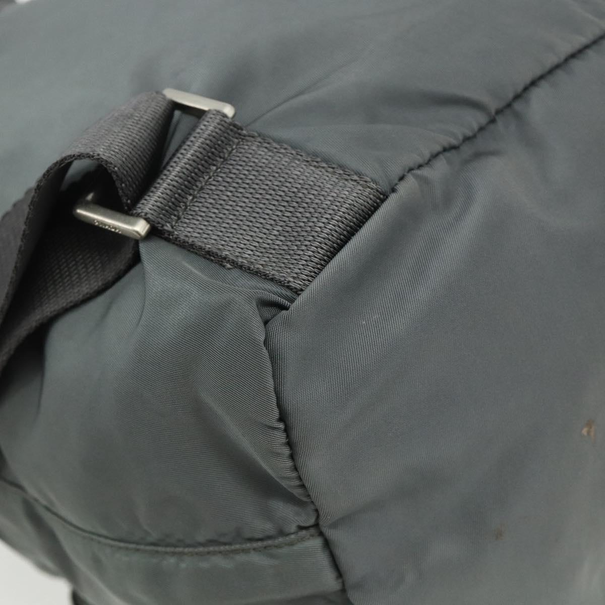 PRADA Backpack Nylon Gray Silver Auth bs34650