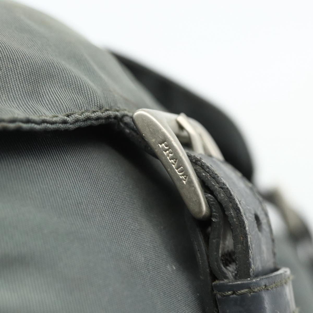 PRADA Backpack Nylon Gray Silver Auth bs34650