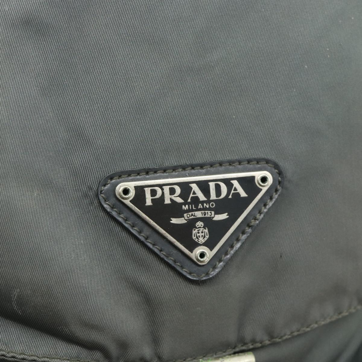 PRADA Backpack Nylon Gray Silver Auth bs34650