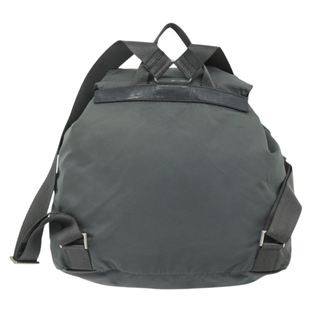 PRADA Backpack Nylon Gray Silver Auth bs34650