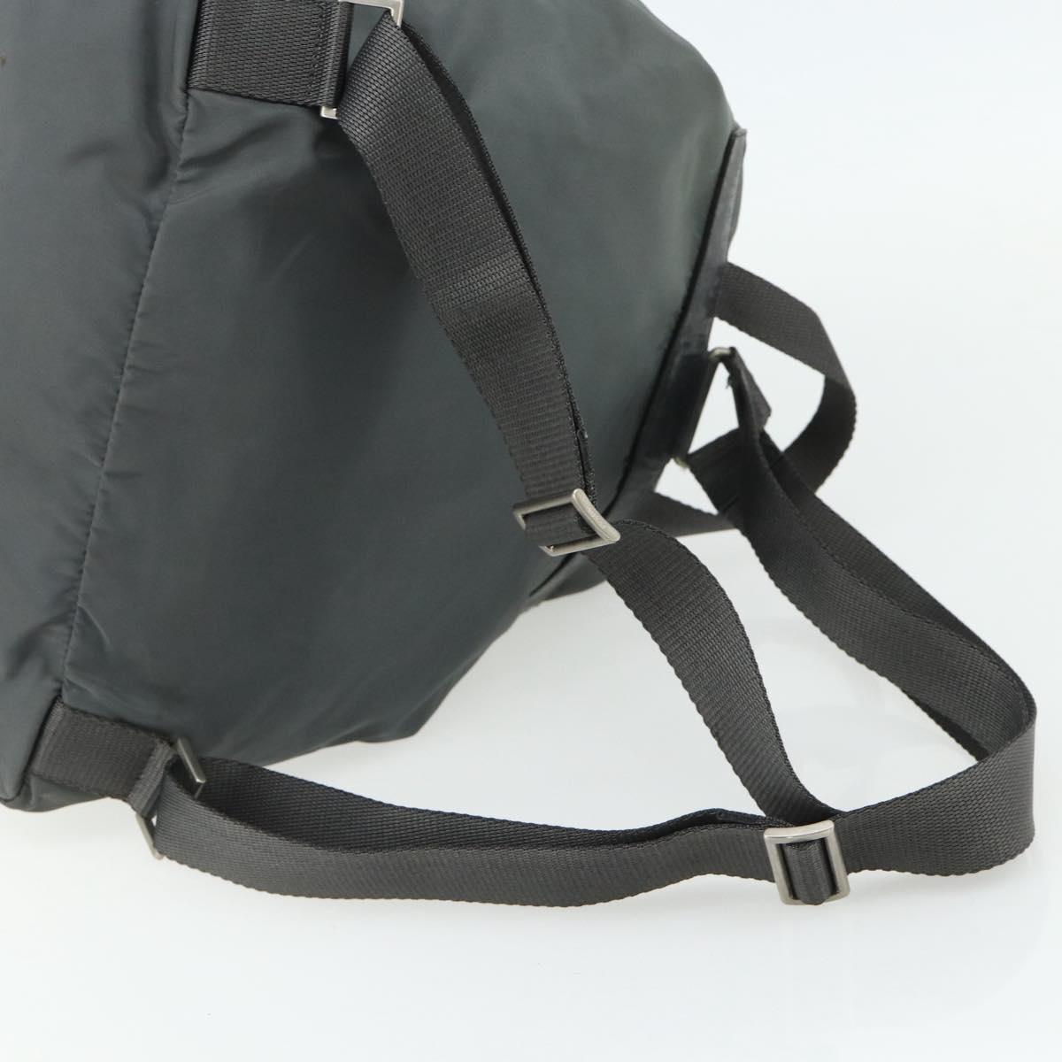 PRADA Backpack Nylon Gray Silver Auth bs34650