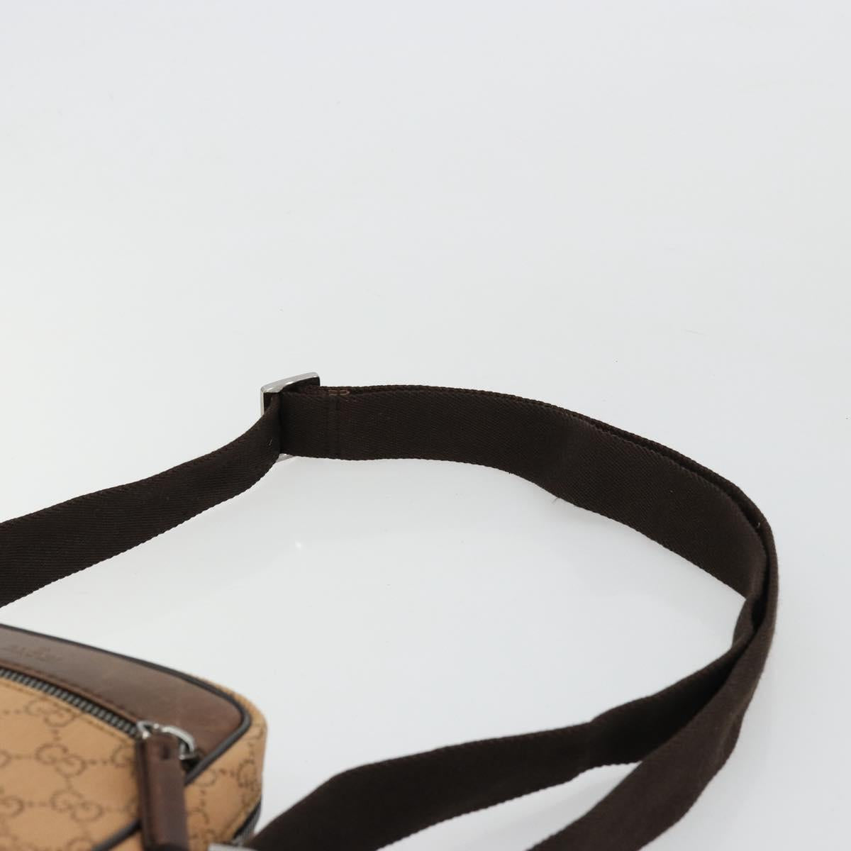GUCCI GG Canvas Shoulder Bag Beige Silver 101680 Auth bs34651