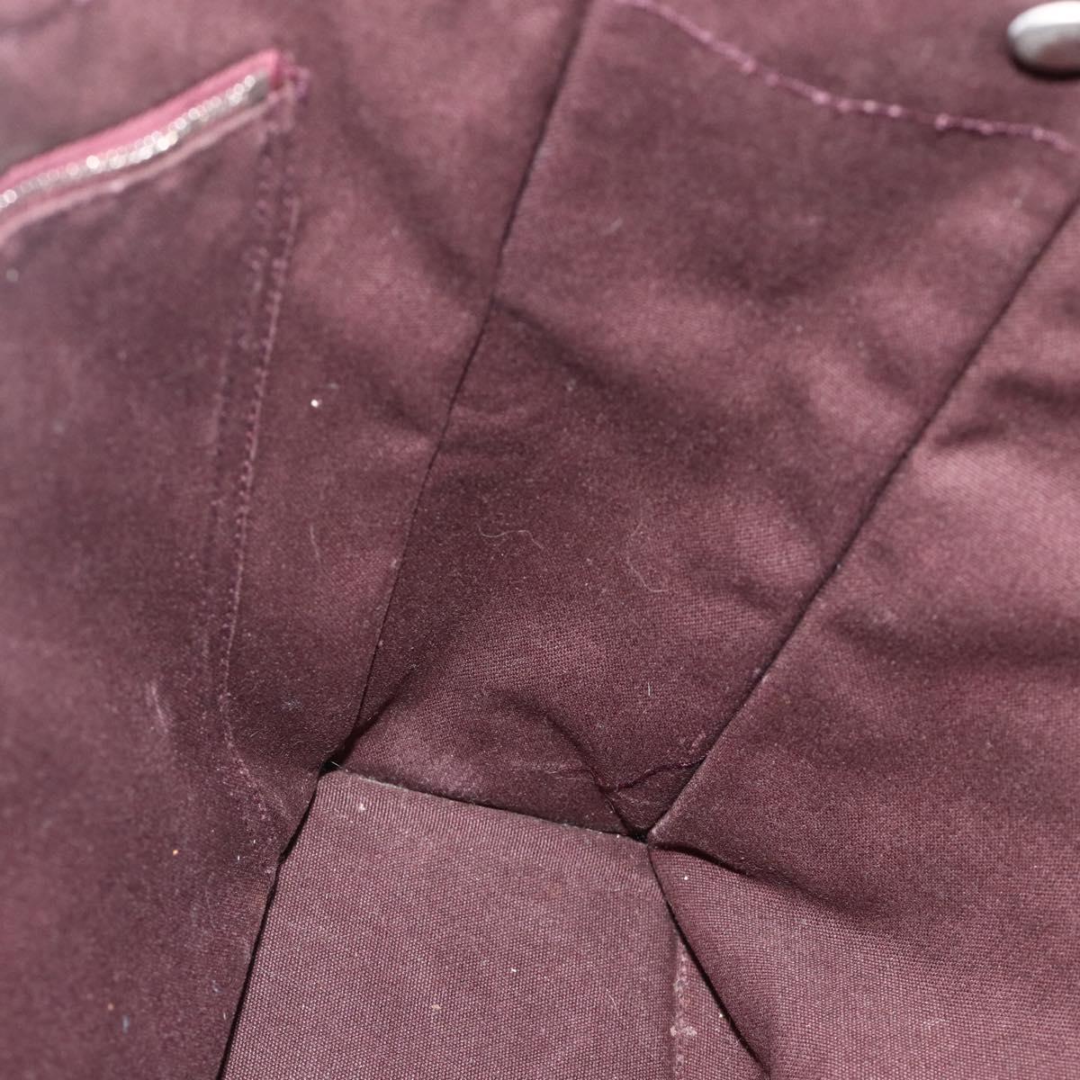 HERMES Fourre Tout MM Hand Bag Cotton Bordeaux Silver Auth bs34654