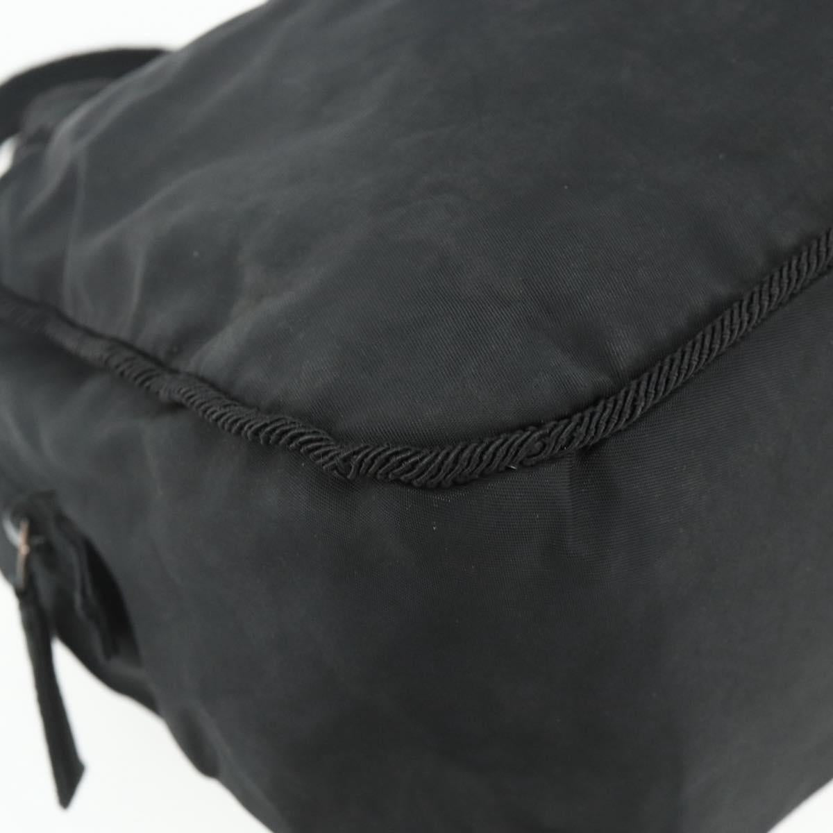 PRADA Hand Bag Nylon Black Silver Auth bs34655A