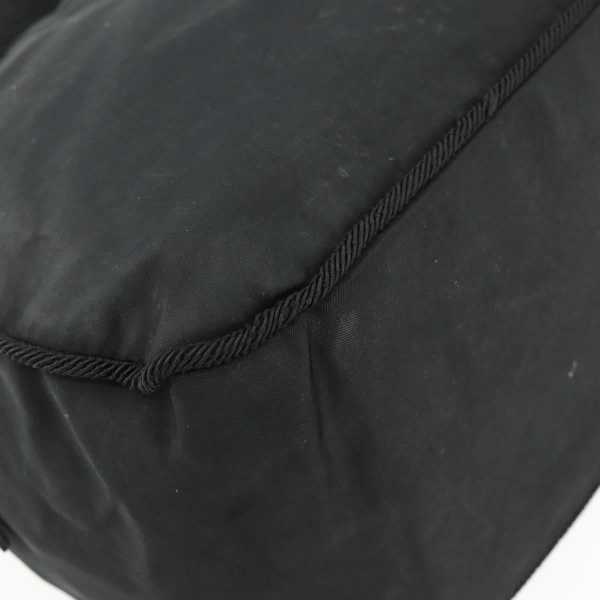 PRADA Hand Bag Nylon Black Silver Auth bs34655A