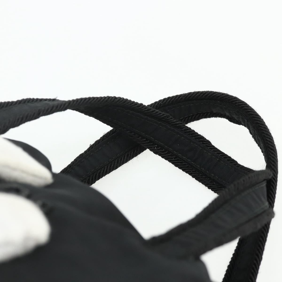 PRADA Hand Bag Nylon Black Silver Auth bs34655A