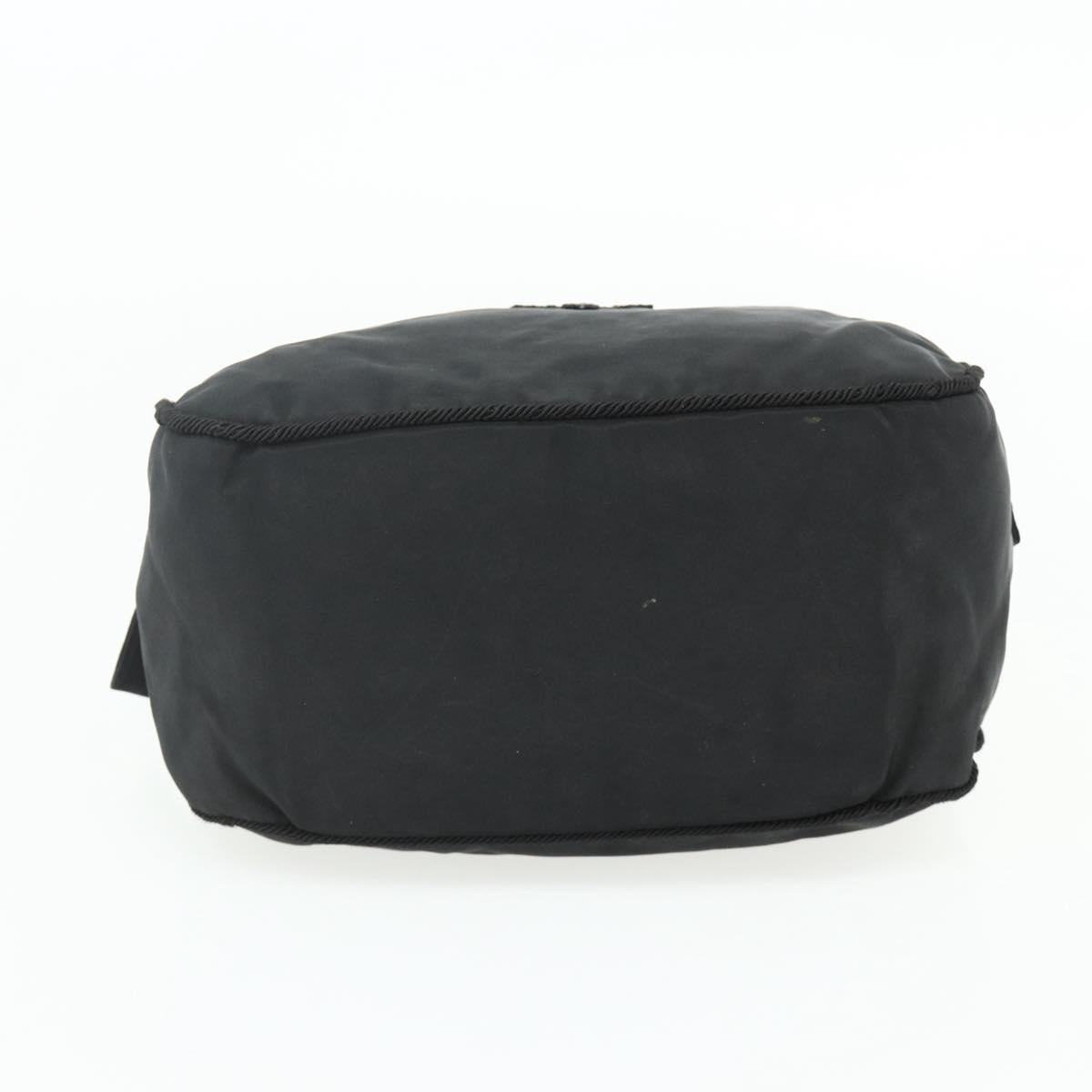 PRADA Hand Bag Nylon Black Silver Auth bs34655A