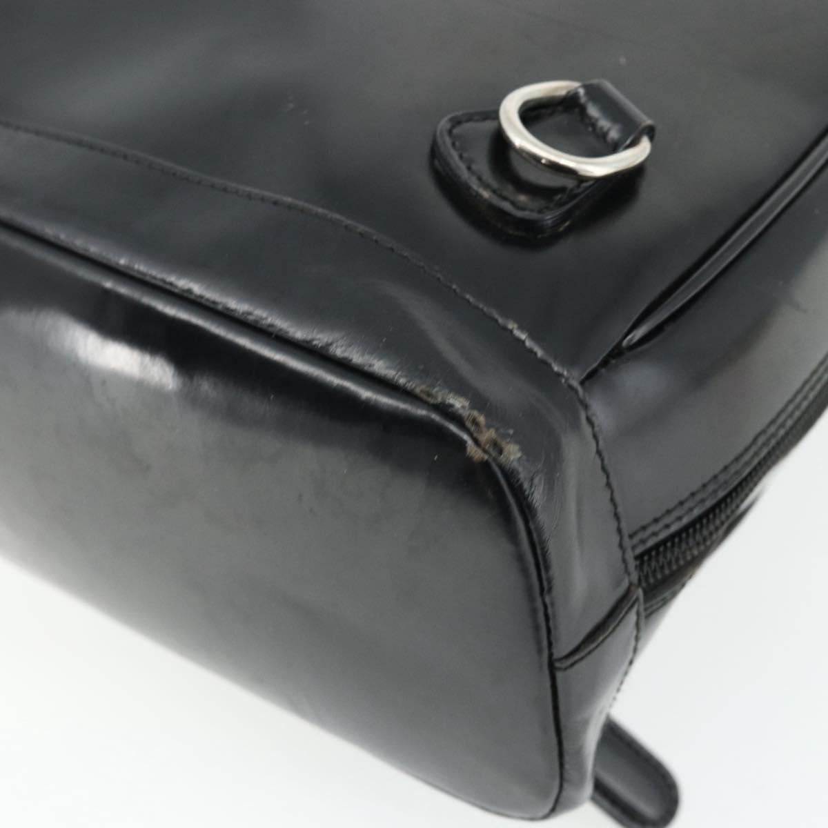 GUCCI Bamboo Shoulder Bag Nylon Black Silver 003 2058 0059 5 Auth bs34656