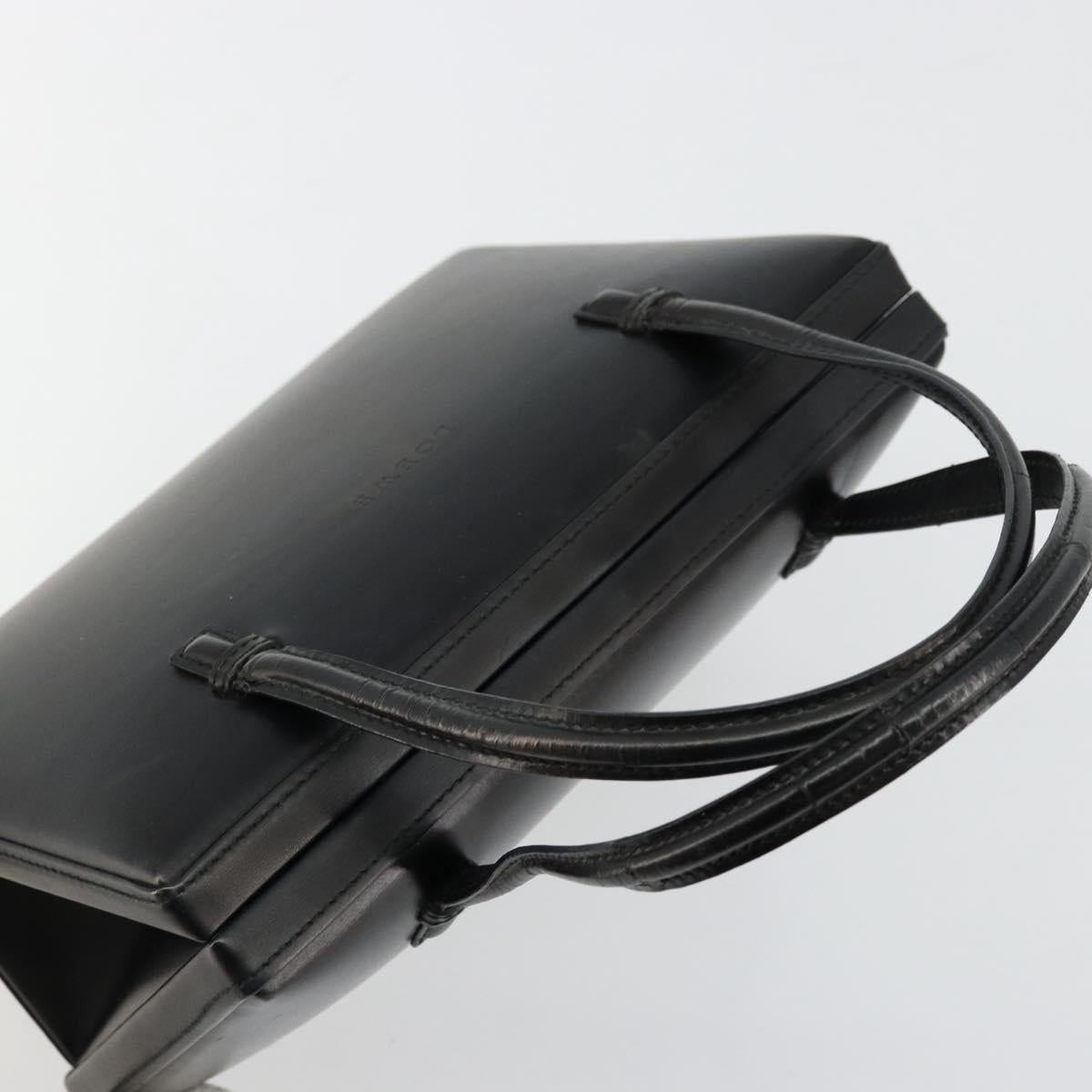 LOEWE Hand Bag Leather Black Gold Auth bs34657