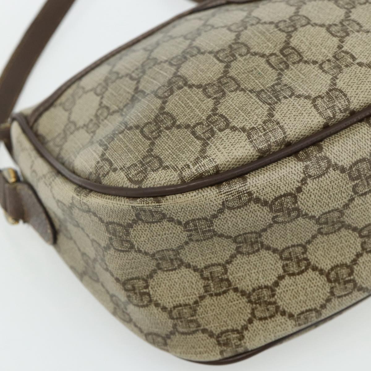 GUCCI GG Supreme Web Sherry Line Bag PVC Beige Gold 89 02 077 Auth bs34659