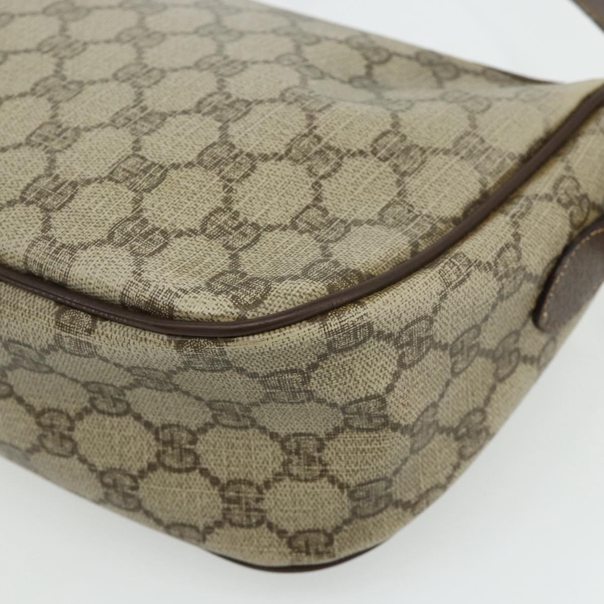 GUCCI GG Supreme Web Sherry Line Bag PVC Beige Gold 89 02 077 Auth bs34659