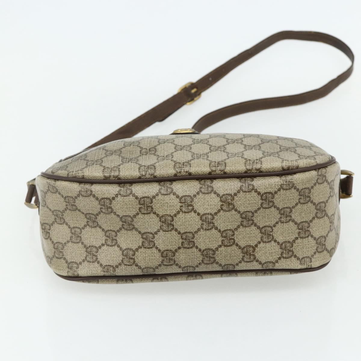 GUCCI GG Supreme Web Sherry Line Bag PVC Beige Gold 89 02 077 Auth bs34659