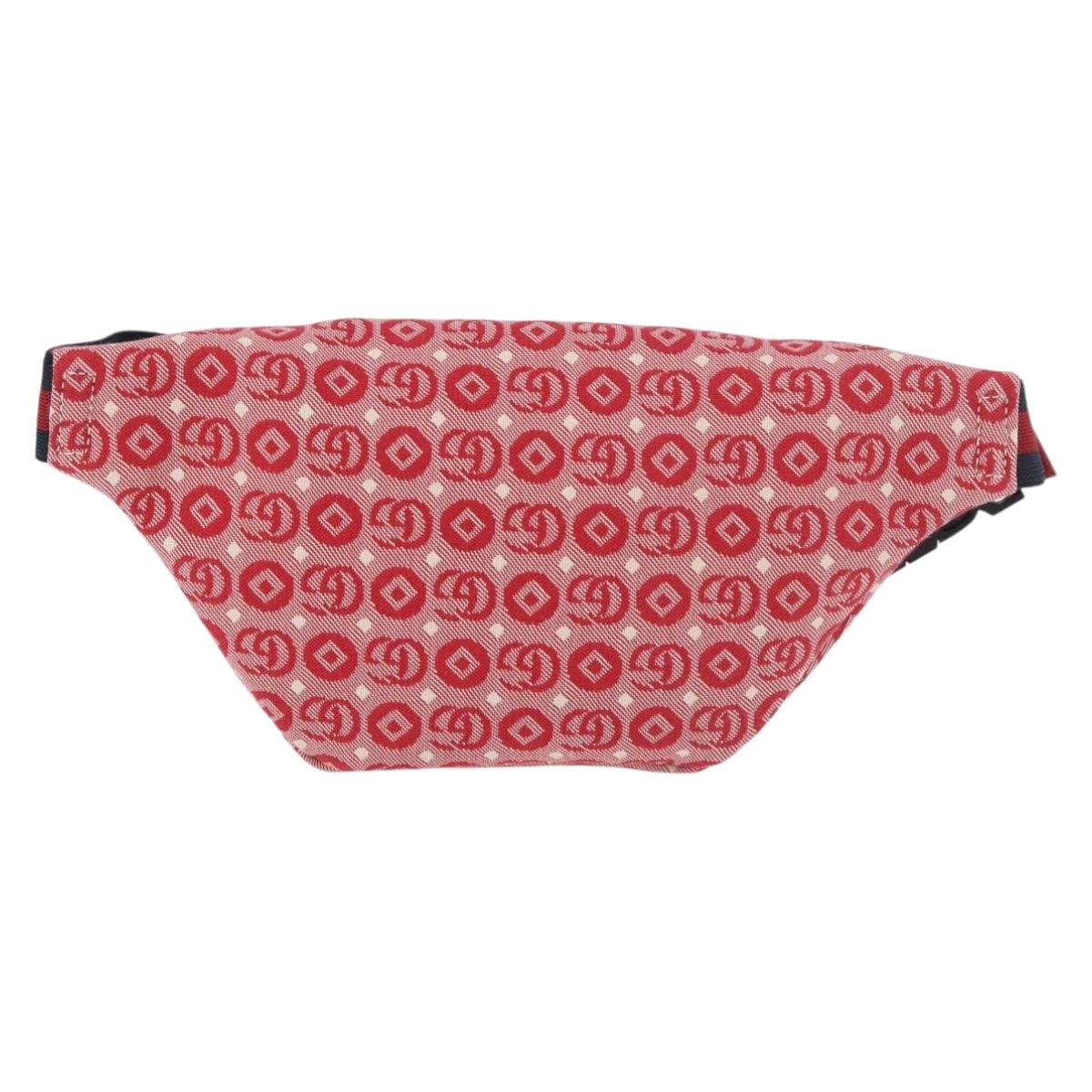 GUCCI Children's Sherry Line Waist bag Canvas Navy Red 502095 Auth bs34662
