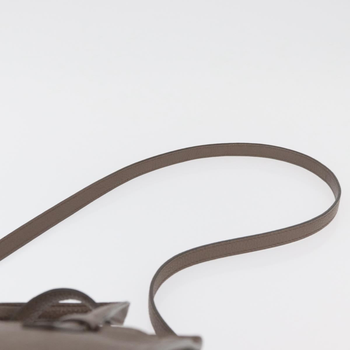 Salvatore Ferragamo Gancini Hand Bag Leather 2way Brown Gold Auth bs34669